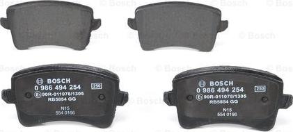 BOSCH 0 986 494 254 - Kit pastiglie freno, Freno a disco www.autoricambit.com