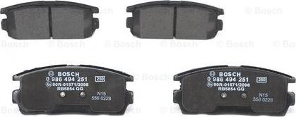 BOSCH 0 986 494 251 - Kit pastiglie freno, Freno a disco www.autoricambit.com