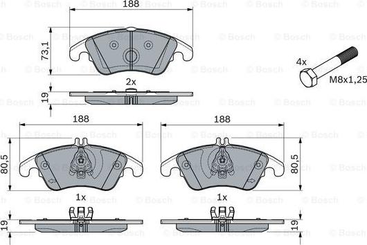 BOSCH 0 986 494 263 - Kit pastiglie freno, Freno a disco www.autoricambit.com