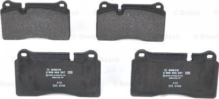 BOSCH 0 986 494 207 - Kit pastiglie freno, Freno a disco www.autoricambit.com