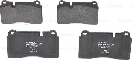 BOSCH 0 986 494 207 - Kit pastiglie freno, Freno a disco www.autoricambit.com