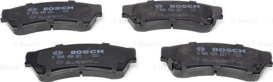 BOSCH 0 986 494 221 - Kit pastiglie freno, Freno a disco www.autoricambit.com