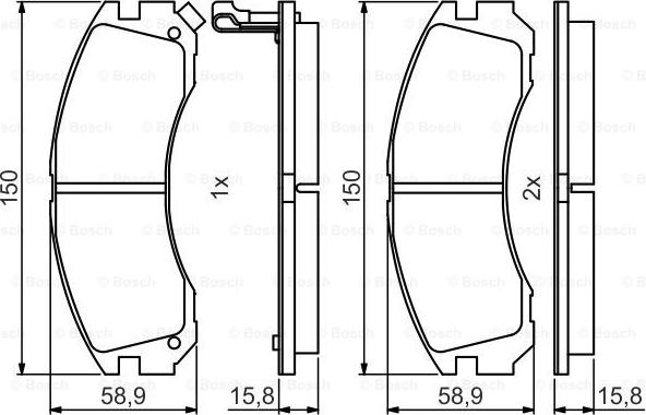 BOSCH 0 986 495 491 - Kit pastiglie freno, Freno a disco www.autoricambit.com