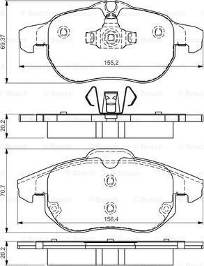 BOSCH 0 986 495 053 - Kit pastiglie freno, Freno a disco www.autoricambit.com