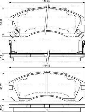 BOSCH 0 986 495 013 - Kit pastiglie freno, Freno a disco www.autoricambit.com