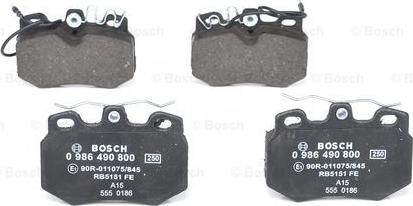 BOSCH 0 986 490 800 - Kit pastiglie freno, Freno a disco www.autoricambit.com