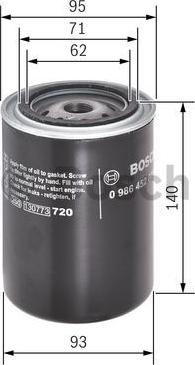 BOSCH 0 986 452 001 - Filtro olio www.autoricambit.com