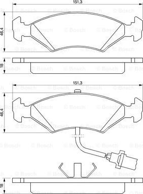 BOSCH 0 986 466 403 - Kit pastiglie freno, Freno a disco www.autoricambit.com