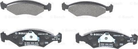 BOSCH 0 986 466 402 - Kit pastiglie freno, Freno a disco www.autoricambit.com