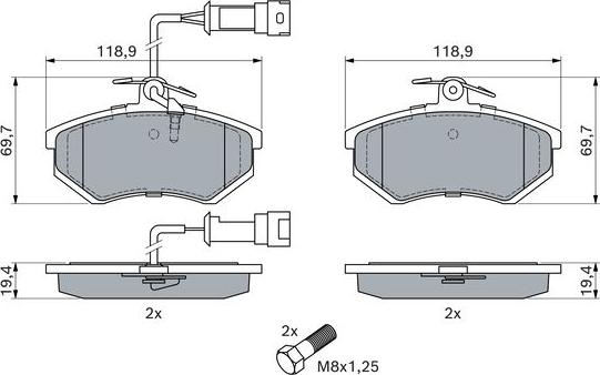 BOSCH 0 986 466 693 - Kit pastiglie freno, Freno a disco www.autoricambit.com