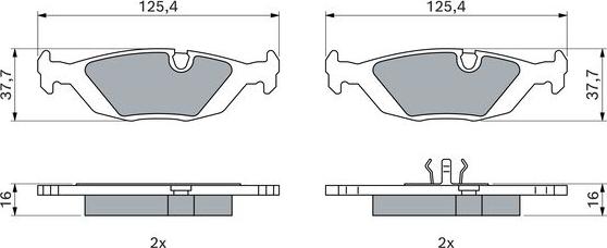 BOSCH 0 986 466 751 - Kit pastiglie freno, Freno a disco www.autoricambit.com