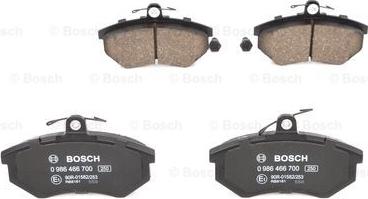 BOSCH 0 986 466 700 - Kit pastiglie freno, Freno a disco www.autoricambit.com