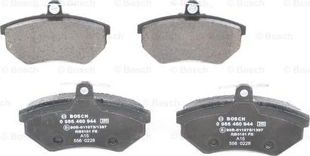 BOSCH 0 986 460 944 - Kit pastiglie freno, Freno a disco www.autoricambit.com