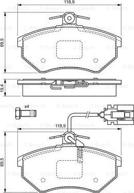 BOSCH 0 986 460 948 - Kit pastiglie freno, Freno a disco www.autoricambit.com