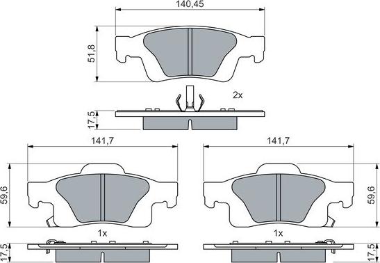 BOSCH 0 986 460 081 - Kit pastiglie freno, Freno a disco www.autoricambit.com