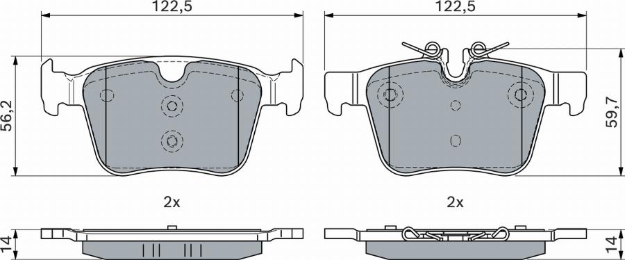 BOSCH 0 986 460 034 - Kit pastiglie freno, Freno a disco www.autoricambit.com