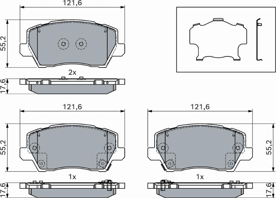 BOSCH 0 986 460 078 - Kit pastiglie freno, Freno a disco www.autoricambit.com