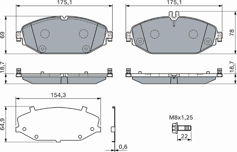 BOSCH 0 986 460 129 - Kit pastiglie freno, Freno a disco www.autoricambit.com