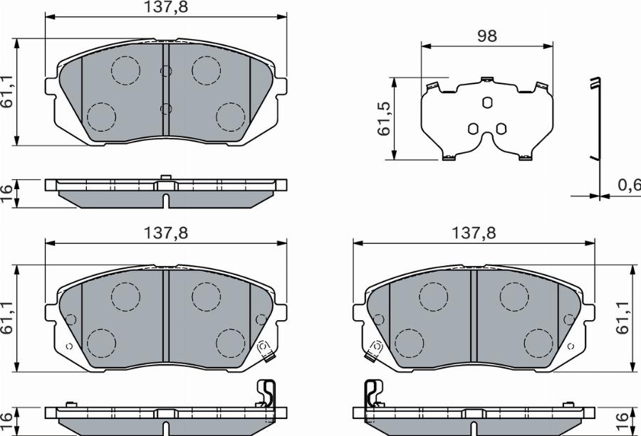 BOSCH 0 986 460 121 - Kit pastiglie freno, Freno a disco www.autoricambit.com