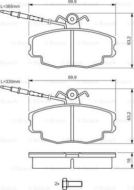 BOSCH 0 986 461 117 - Kit pastiglie freno, Freno a disco www.autoricambit.com