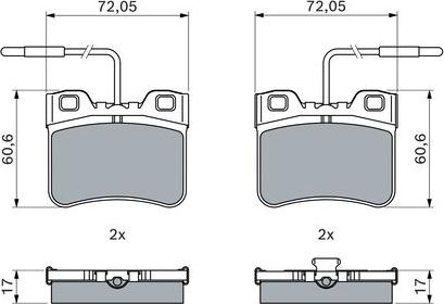 BOSCH 0 986 461 130 - Kit pastiglie freno, Freno a disco www.autoricambit.com