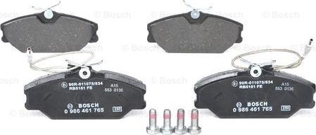 BOSCH 0 986 461 765 - Kit pastiglie freno, Freno a disco www.autoricambit.com