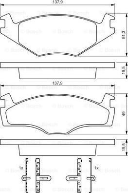 BOSCH 0 986 468 873 - Kit pastiglie freno, Freno a disco www.autoricambit.com