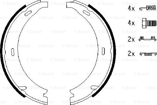 BOSCH 0 986 487 543 - Kit ganasce, Freno stazionamento www.autoricambit.com