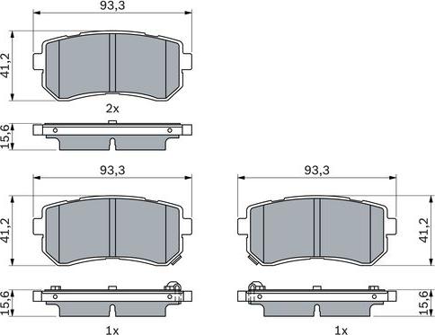 BOSCH 0 986 424 956 - Kit pastiglie freno, Freno a disco www.autoricambit.com