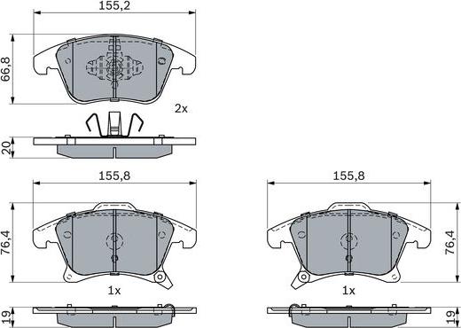 BOSCH 0 986 424 445 - Kit pastiglie freno, Freno a disco www.autoricambit.com