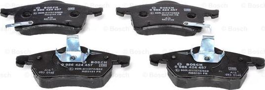 BOSCH 0 986 424 457 - Kit pastiglie freno, Freno a disco www.autoricambit.com