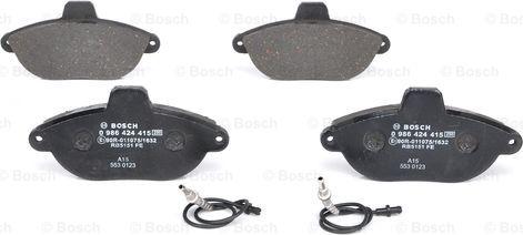 BOSCH 0 986 424 415 - Kit pastiglie freno, Freno a disco www.autoricambit.com