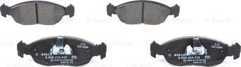 BOSCH 0 986 424 410 - Kit pastiglie freno, Freno a disco www.autoricambit.com