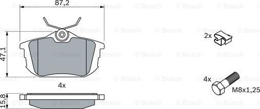 BOSCH 0 986 424 427 - Kit pastiglie freno, Freno a disco www.autoricambit.com