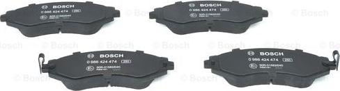 BOSCH 0 986 424 474 - Kit pastiglie freno, Freno a disco www.autoricambit.com