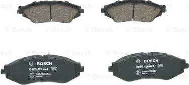 BOSCH 0 986 424 474 - Kit pastiglie freno, Freno a disco www.autoricambit.com