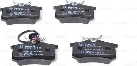 BOSCH 0 986 424 559 - Kit pastiglie freno, Freno a disco www.autoricambit.com