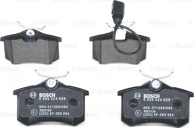 BOSCH 0 986 424 559 - Kit pastiglie freno, Freno a disco www.autoricambit.com