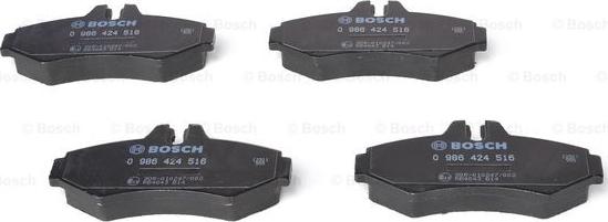 BOSCH 0 986 424 516 - Kit pastiglie freno, Freno a disco www.autoricambit.com