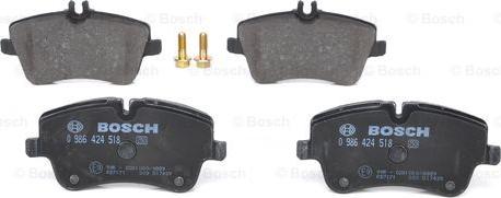 BOSCH 0 986 424 518 - Kit pastiglie freno, Freno a disco www.autoricambit.com