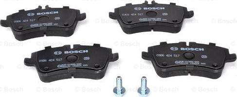 BOSCH 0 986 424 517 - Kit pastiglie freno, Freno a disco www.autoricambit.com