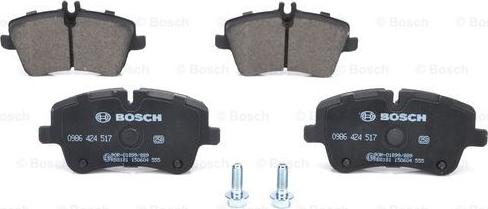 BOSCH 0 986 424 517 - Kit pastiglie freno, Freno a disco www.autoricambit.com