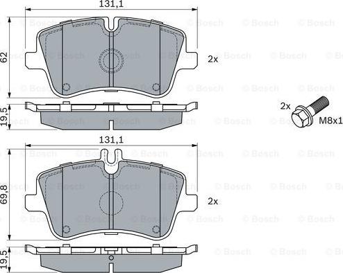 BOSCH 0 986 424 517 - Kit pastiglie freno, Freno a disco www.autoricambit.com