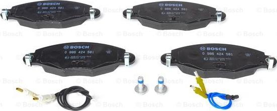 BOSCH 0 986 424 581 - Kit pastiglie freno, Freno a disco www.autoricambit.com