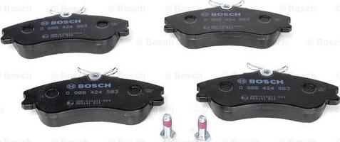 BOSCH 0 986 424 583 - Kit pastiglie freno, Freno a disco www.autoricambit.com