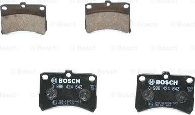 BOSCH 0 986 424 643 - Kit pastiglie freno, Freno a disco www.autoricambit.com