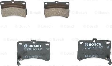 BOSCH 0 986 424 643 - Kit pastiglie freno, Freno a disco www.autoricambit.com