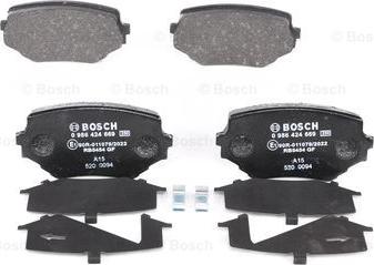 BOSCH 0 986 424 669 - Kit pastiglie freno, Freno a disco www.autoricambit.com