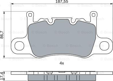 BOSCH 0 986 424 605 - Kit pastiglie freno, Freno a disco www.autoricambit.com