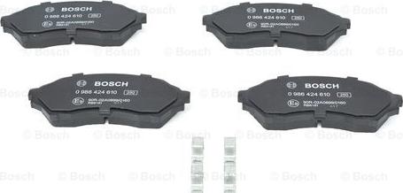 BOSCH 0 986 424 610 - Kit pastiglie freno, Freno a disco www.autoricambit.com